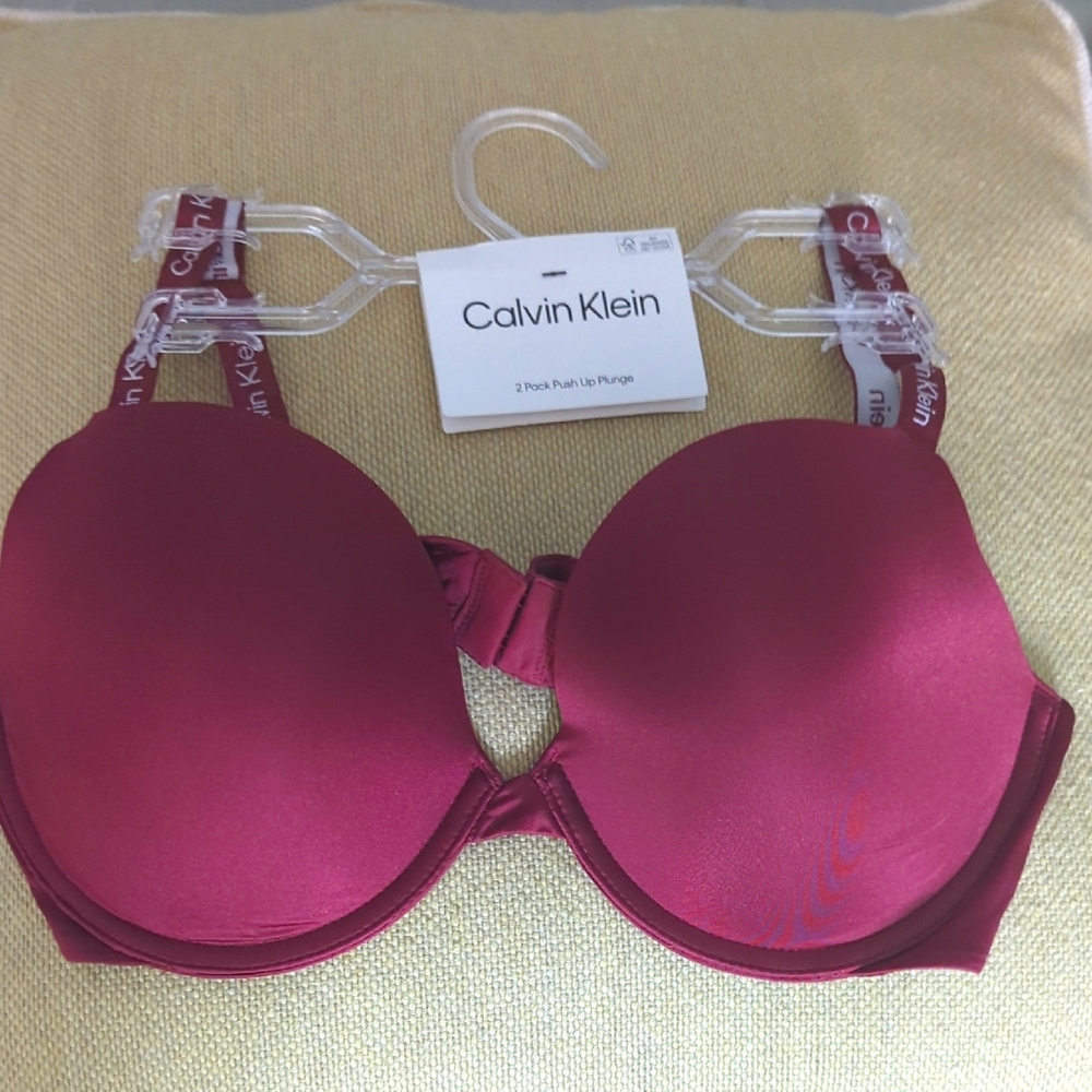 NWT Calvin Klein Deep Red Bra Sz 36C